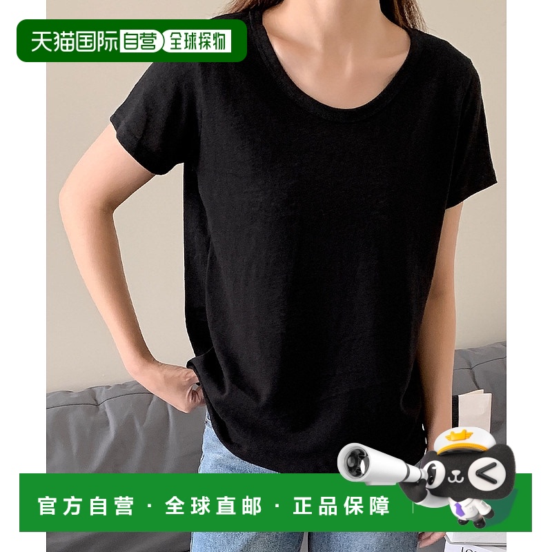 1h可退 日本直邮LOWO 女士宽松无印短袖T恤 lwtoxai3350