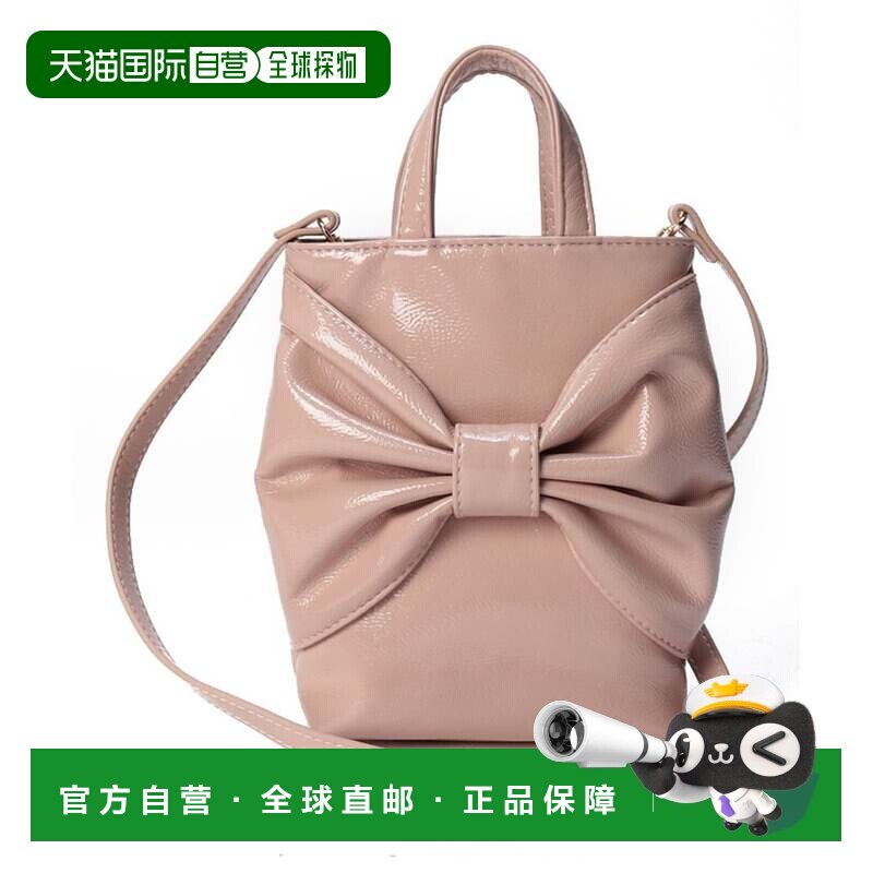 日本直邮斜挎包 粉色 2way 手提肩背 小款亮面丝带女士包托特包