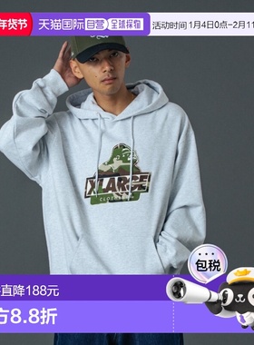 1h可退 日本直邮XLARGE 男装宽松半拉链连帽卫衣 SLANTED OG刺绣