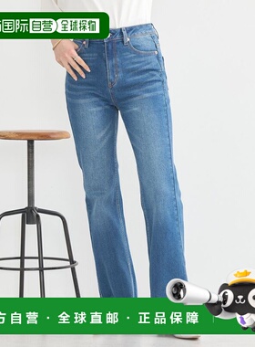 1h可退 earth music&ecology 女士自剪款喇叭牛仔裤 0100直筒裤