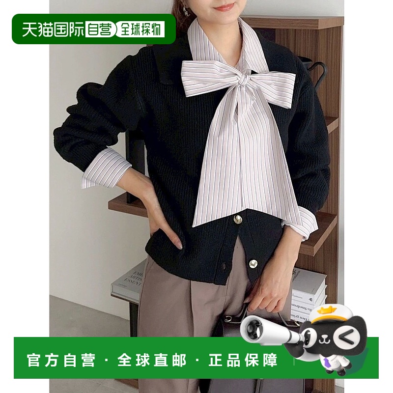 1h可退 日本直邮dazzlin 女装 宽松大翻领针织开衫 半拉链设计 02