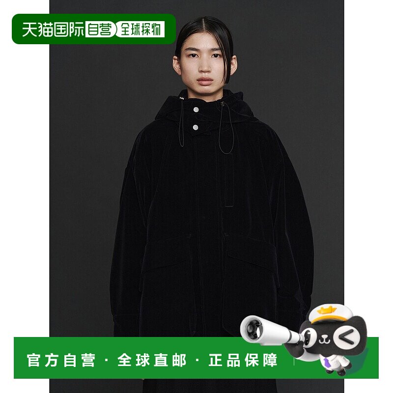 1h可退 日本直邮UN3D. 女装 别珍材质 宽松连帽大衣 可拆卸兜帽