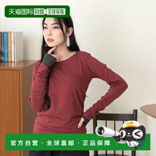 高档时尚 WINE atoneatONE假层叠长T恤 百搭舒适T恤 日本直邮