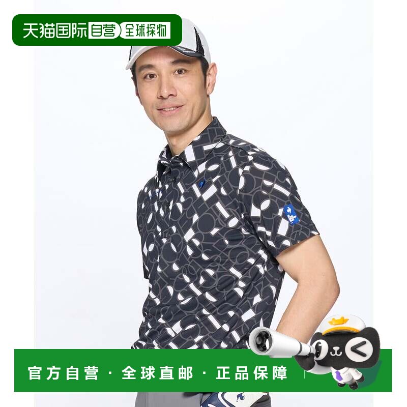 日本直邮le coq sportif 高尔夫衫 彩色块图案小碎花短袖运动