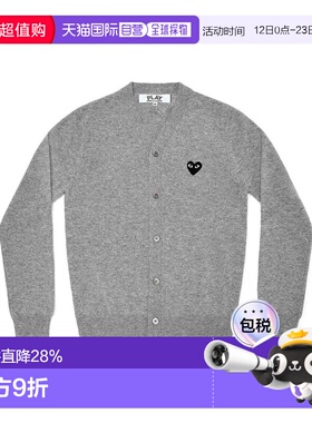 CDG PLAY川久保玲男女同款经典小黑心圆领开衫毛衣正品