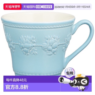 日本直邮【】Wedgwood威基伍德Festivity 蓝色陶器马克杯 350毫升