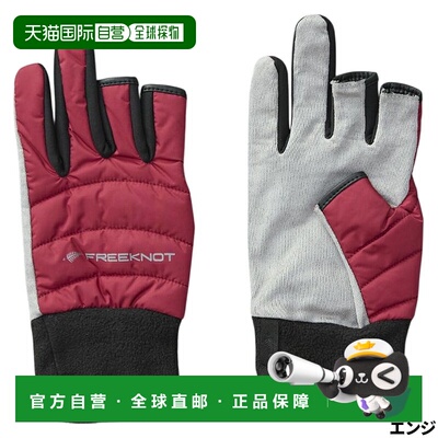 日本直邮Freeknot Solfiber 四指保暖手套中号深红色Y4617