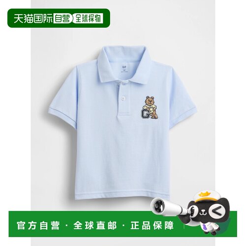 日本直邮Gap babyGap 布绒熊 珠地棉 polo 衫短袖