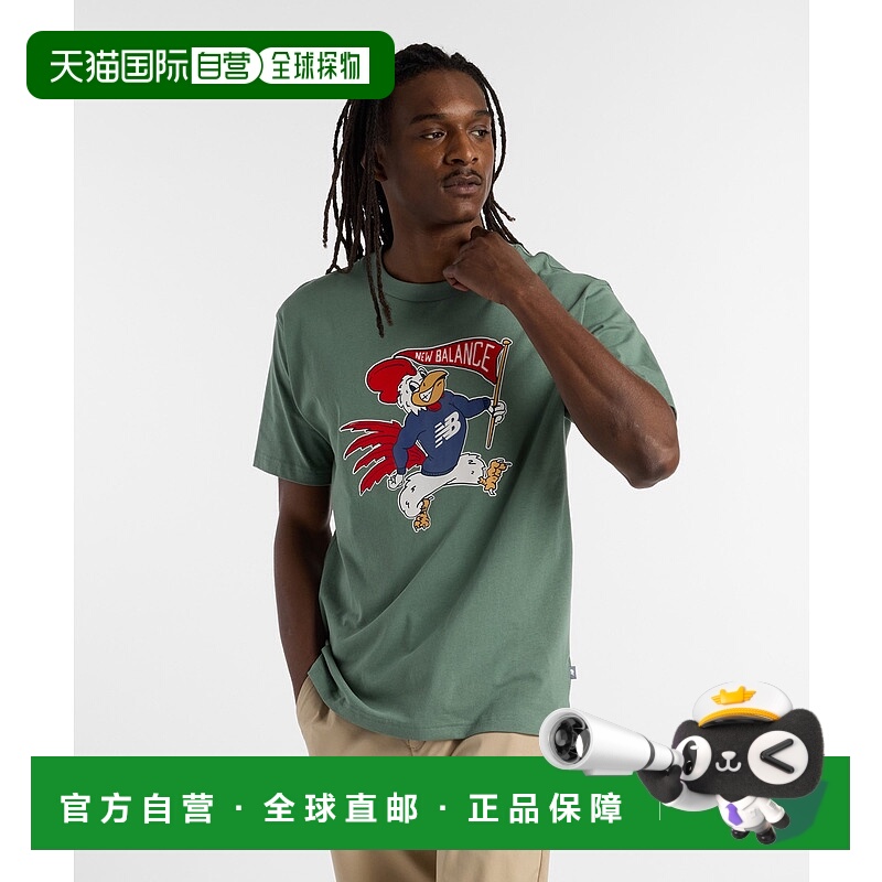 1h可退 日本直邮New Balance 男士印花短袖T恤 MT51912AG,MT51912