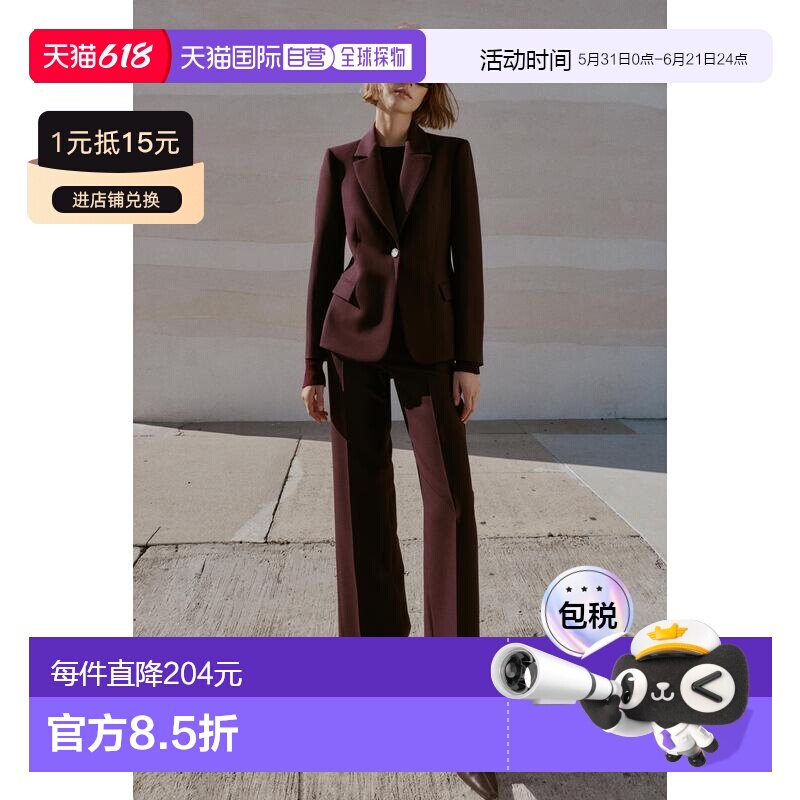 日本直邮Zara带垫肩的修身西装外套通勤