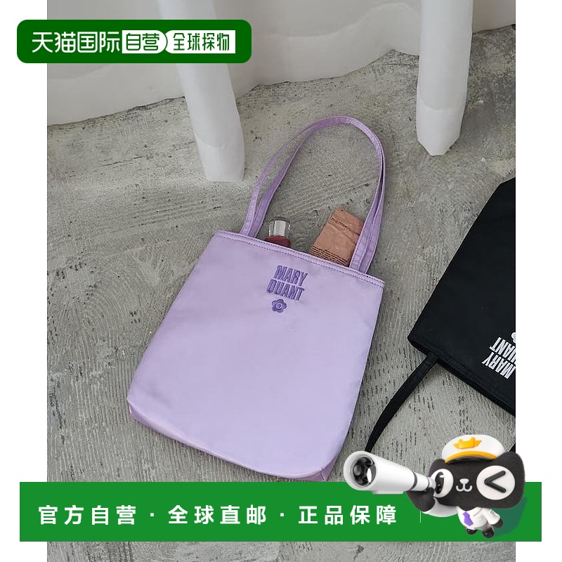 日本直邮MARY QUANT 女士刺绣标志限量款缎面迷你托特包 32693753