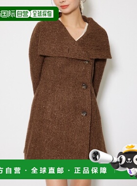 1h可退 日本直邮rienda 女士经典立体剪裁优雅迷你大衣 秋装 110I