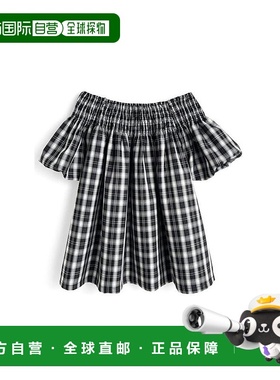 日本直邮日潮 GRL格子图案露肩迷你连衣裙dk1436