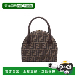日本直邮中古Fendi芬迪女包B级9新Handbag手包帆布手提包棕色