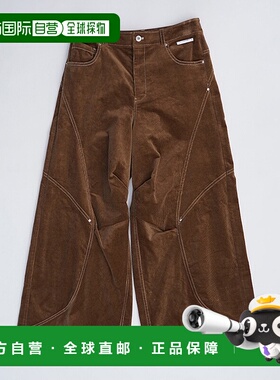 1h可退 日本直邮PRANK PROJECT 女士圆切割细条纹绒裤 3124146561