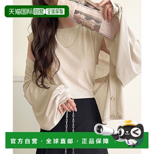 开衫 V领薄针织长袖 与法式 袖 C04 日本直邮Classical 针织套装 Elf