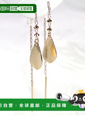 日本直邮（pe200821）K18YG 树叶美式耳钉 可爱人气款 哑光质感