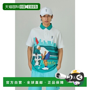 1h可退 日本直邮Eastside Golf 男装 手绘纽约天际线图案 速干Pol