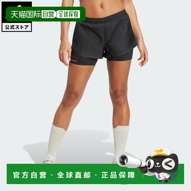 日本直邮 adidas 埃尔马诺斯蝙蝠女士跑步2in1短裤 JY4086 黑色