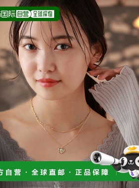 日本直邮tiny 女装 玫瑰爱心双层项链 625201吊坠