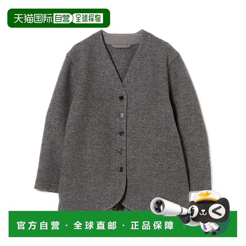 1h可退 日本直邮homspun 女士宽松简约无领夹克 双层织造全羊毛 5