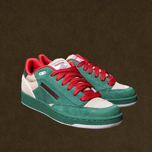 日本直邮Reebok Club C Bulc 深绿色燕麦色板鞋