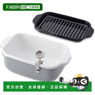 【日本直邮】富士珐琅天妇罗锅带温度计滤网和托盘TP-20K.LG正品