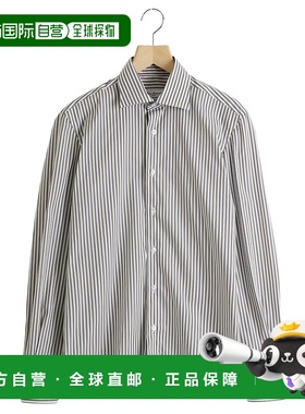1h可退 日本直邮ERRICO FORMICOLA 男士修身条纹长袖衬衫 1033456