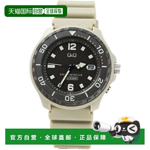 日本直邮 男士 Q&Q 005VK 米色手表皮带西铁城 D02A