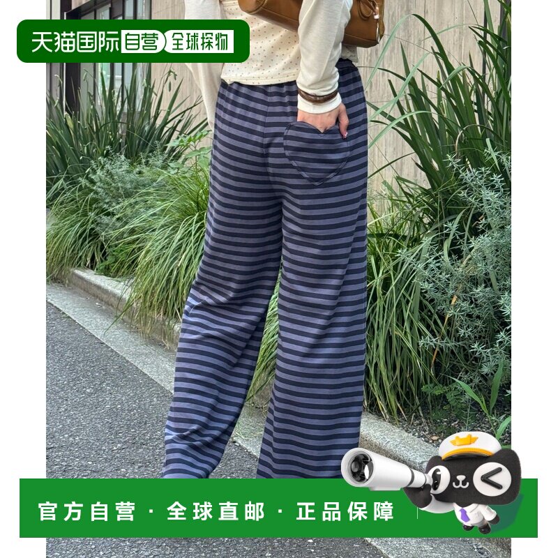 日本直邮CIAOPANIC 女装 心形口袋条纹阔腿裤 CPZ1062102A0006图片