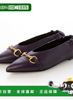 日本直邮FABIO RUSCONI 尖头皮扣毛呢女鞋 [FA933BW20295] 黑色