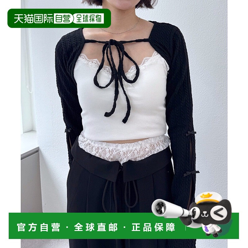 1h可退 日本直邮mline 女装 蕾丝装饰针织开衫 春季宽松外套 MLZ1