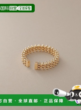 日潮跑腿COCOSHNIK K18 蜜色切割球形开口戒指 薄款 405-66344