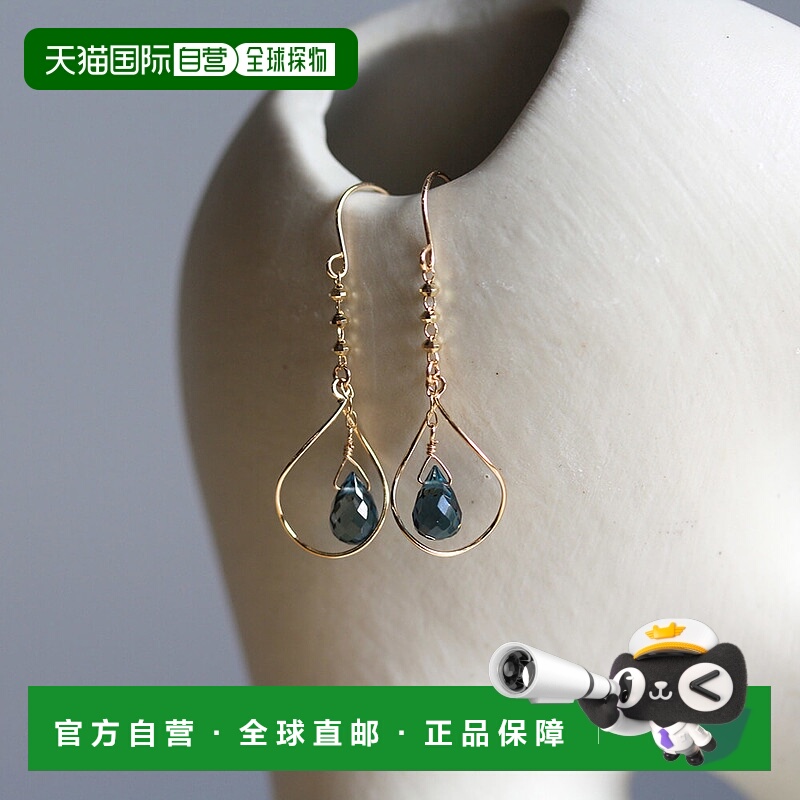 1h可退 日本直邮cui-cui10K金伦敦蓝托帕石钩针耳环777526cuicui