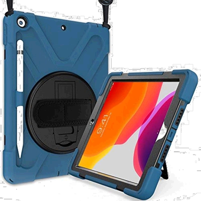 【日本直邮】ProCase iPad 9/8/7专用减震平板电脑保护壳 带挂带
