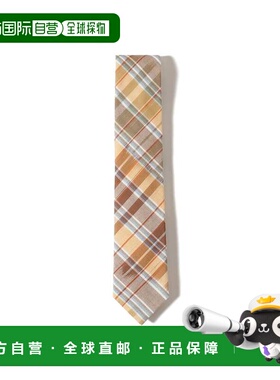 1h可退 日本直邮BROCKLEHURST 男装 全棉马德拉斯格纹领带 轻盈配