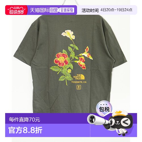 日本直邮THE NORTH FACE 短袖优胜美地花卉T恤（男女通用）[NT326
