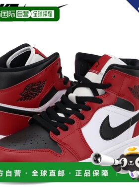 日本直邮耐克 Air Jordan 1 Mid Chicago 黑脚趾运动鞋 男士 红色