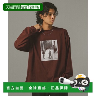 1h可退 日本直邮RAGEBLUE 男士 宽松长袖T恤 撞色印花设计 588491