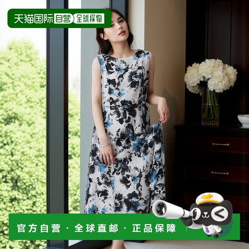 1h可退 日本直邮UNTITLED 女装 夏款剪影花卉印花一字领修身显瘦