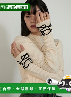 1h可退 日本直邮forksy. 女士配色线绣高领针织套头衫 FOkn1007