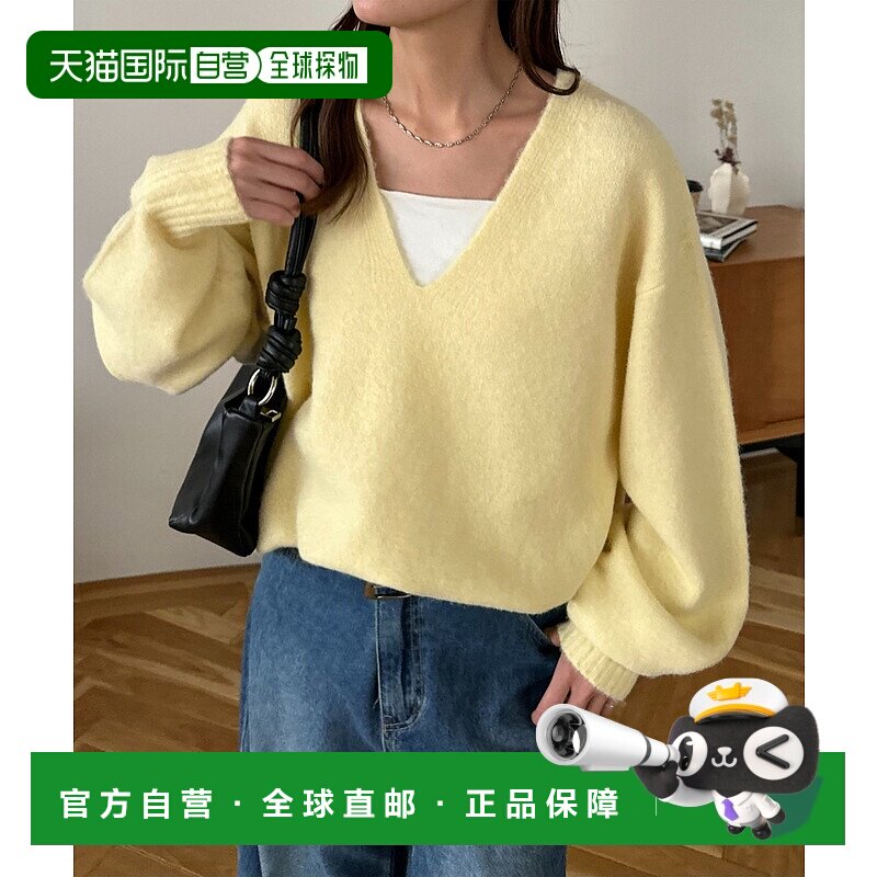 1h可退 日本直邮Discoat男女同款深V宽松针织衫半拉链设计 DPZ205