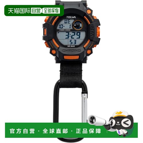 【日本直邮】CREPHA AZ-CB-D140-OR 登山扣数字防水挂表(背包看时