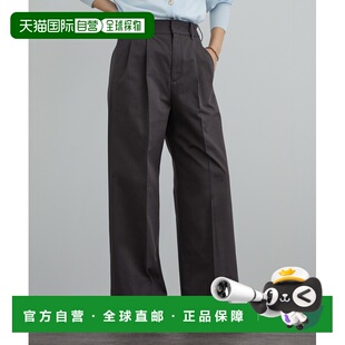 1h可退 日本直邮SALON adam et rope' 女装 高腰2褶直筒棉裤 宽松