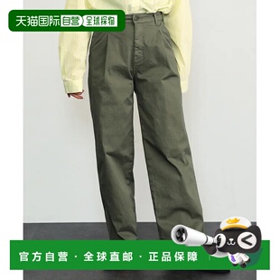 1h可退 日本直邮SOMETHING 女士优质弹力打摺直筒休闲裤 高腰宽松