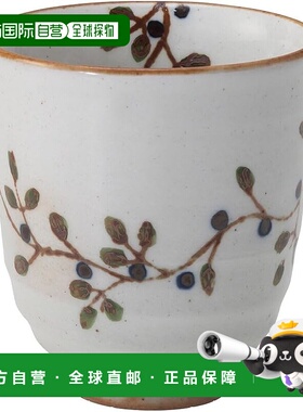 【日本直邮】西海陶器 轻量茶杯大号 花纹 黑色 72705