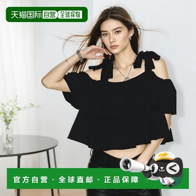 日本直邮日潮 GRL蝴蝶结肩带层叠衬衫sd076新款荷叶边