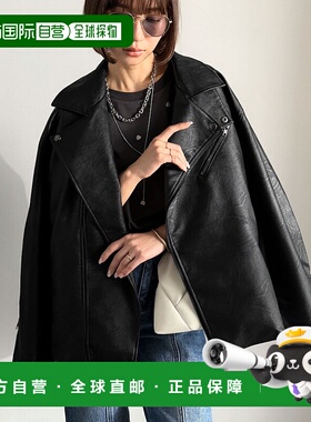 1h可退 日本直邮Java男女同款仿皮双排扣机车夹克 2way领设计 jv1