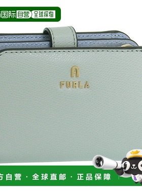 日本直邮FURLA 女士钱包双折钱包皮革浅蓝色FURLA CAMELIA S COMP