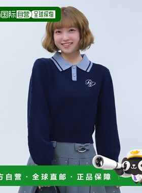 1h可退 日本直邮axes femme POETIQUE 女装 仿毛感 双色POLO针织